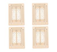 SUPVOX 4pcs Dollhouse Windows Wooden Frame Accessories for DIY Fairy Garden Functional Model Doors for Crafting Enhance Playability and Realism Miniature Decor