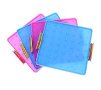 SUPVOX 4pcs Double Sided Plastic Pegboard Educational Nail Plates for Geometry Learning Geoboards in Random Colors Primary Math Teaching Random Color