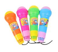 SUPVOX 4pcs Echo Microphones Lightweight Plastic Microphone for Boys Realistic Simulation Mics in Colors and Safe Party Play Props for Singing and Communication