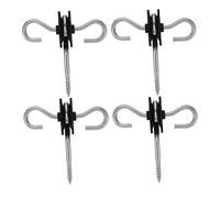 SUPVOX 4pcs Electric Fence Gate Handle Insulator Kit for Cattle and Farm Use Includes Spring and Connector Sturdy Double Hook Design Compatible with Wooden Posts
