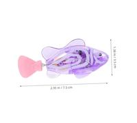 SUPVOX 4pcs Electric Fish Shaped Kitten with LED Light Abs Material Interactive Cat Plaything in Fluorescent Green Spotted Purple and Striped Purple Stress Relief and Fun for Indoor Cats