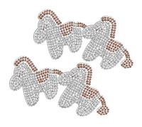 SUPVOX 4pcs Embroidered Appliques Rhinestone Iron on Sew on Patch Vibrant Multi-Color Horse Fabric Applique for Jeans Pants Clothing Repair Lunar New Year Decorations