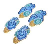 SUPVOX 4pcs Embroidered Cloud Shape Patches Chinese Style Sewing Appliques DIY Cloth Patch Set for Garments Bags Jackets Craft Decoration Assorted Style