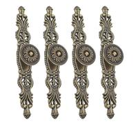 SUPVOX 4pcs European Carved Pull Handle, Zinc Alloy Vintage Drawer Handle, Single Hole, Comfortable Grip, for Cupboards, Wardrobes and Drawers, 11016 Small Set
