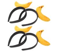 SUPVOX 4pcs Funny Banana Crab Headbands for Halloween and Back to School Party, Pvc Plastic Material with Comfort Fit and Safe Structure, Novelty Food Costume Hair Accessories