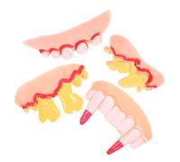 SUPVOX 4pcs Funny Fake Teeth Props for Halloween Party Spooky Cosplay Decorations Realistic Horror Teeth for Costume Parties for Role Playing