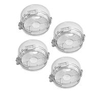 SUPVOX 4pcs Gas Stove Knob Covers High Temperature Resistant Protection Lock with Clear Design for Kitchen Safety Compatible with Gas Cookers and Ovens