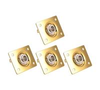 SUPVOX 4pcs Gold Square Electric Guitar Output Jack Plate Stereo Audio Socket Connector for Bass and Electric Guitar Repair Instrument Hardware for Live and Studio Use