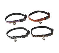 SUPVOX 4pcs Halloween Pet Collar for Cats and Dogs Featuring Bells Web and Pumpkin Designs and Lightweight Pet Neck Chains for Festive Occasions