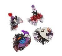 SUPVOX 4pcs Halloween Pet Hair Accessories Spider Web Claw Clips Lightweight Dog Cat Hairpins for Spooky Day Dead Costume Parties and Festive Dress-up