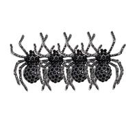 SUPVOX 4pcs Halloween Vintage Black Spider Brooch Pins Set Rhinestones, Chic Lapel Pins for Women and Men Sweaters, Clothing Accessories
