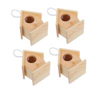 SUPVOX 4pcs Hanging DIY Mini Bird House Kits Unfinished Wood Small Bird Nesting Boxes for Outdoor Garden Decor and Hummingbird Habitat Protection
