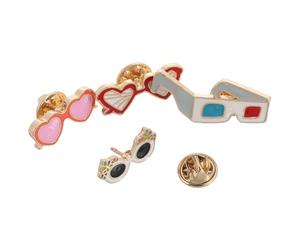 SUPVOX 4pcs Hawaii Series Brooch Pins Set, Alloy Material, Beach Style and Chic Design, Attractive and Eye-catching Accessories for Casual Style Clothes and Decor Use Assorted style