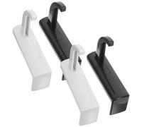 SUPVOX 4pcs Headphone Holder Hook with Self-Adhesive Plastic Design, Lightweight and Simple Style Headset Hanger Rack Prevents Pressing and Scratching, for School and Cyber Cafe Use