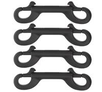 SUPVOX 4pcs Heavy Duty Double Ended Dog Leash Hooks Black Metal Snap Clips with Eye Bolt Design for Pet Leashes Outdoor Sports Equipment and Home Use