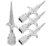 SUPVOX 4pcs Hollow Iron Fence Finials Caps for 20x20mm Square Tubing, Decorative Metal Fence Post Toppers for Garden Gates and Outdoor Railings in Black