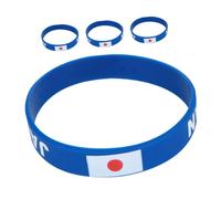 SUPVOX 4pcs Japan Flag Silicone Wristbands Flexible Football Soccer Bracelets for Men Sports Events Team Spirit Party Favors Durable National Country Bands