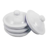 SUPVOX 4pcs Large Enamel Tea Mug Lids Set, Round Universal Replacement Teacup Covers 8.5cm Inner Diameter, Sturdy Coffee Cup Accessory for Home Kitchen Teaware