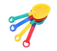 SUPVOX 4pcs Lightweight PP Sand Scoops Beach for Colored Sand Tools in Yellow Red Green Blue Safe Plastic Scooping for Outdoor Play and Imaginative Fun Random Color