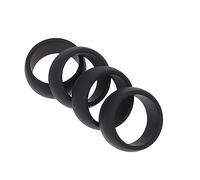 SUPVOX 4PCS Men's Sports Silicone Rings Flexible Breathable Finger Protectors for Gym Workout Ergonomic Sweat Resistant Design Comfortable Skin Safe Black