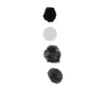 SUPVOX 4pcs Microphone Windscreen Furry Cover for Lapel Mic Windproof Shield White Black Grey for Interview Outdoor Live Streaming