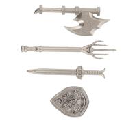 SUPVOX 4pcs Mini Medieval Building Blocks Prop Set for Boys with Swords Shields and Axes Compatible with Other for Creative Imaginative Play and Endless Combinations