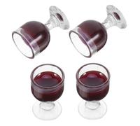 SUPVOX 4Pcs Mini Wine Glasses for Dollhouse Dollhouse Accessories Miniature Drinkware for Kitchen and Dining Table for Imaginative Play Easy to Clean