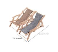 SUPVOX 4pcs Miniature Beach Chair Model Wooden Folding Lounge Chairs for Dollhouse Mini Furniture Decoration Realistic Coastal Style Compact DIY Fairy Garden Display Accessories