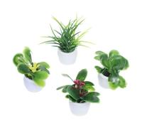 SUPVOX 4pcs Miniature Bonsai Potted Decors Simulation Mini Plants for Dollhouses Photo Props Home Balcony Garden Decorations