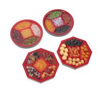 SUPVOX 4pcs Miniature Food Props Realistic Rice and Grain Simulation Plates Educational Dollhouse Accessories for Cognitive Development Portable Pretend Play for Market Scenes and Kitchen