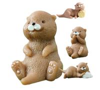 SUPVOX 4Pcs Miniature Resin Otter Ornaments Cute Landscape Figurines for Garden Bonsai Decor Micro Scenery Accessories for Home and Fairy Garden Craft