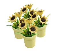 SUPVOX 4pcs Miniature Sunflower Potted Plants Realistic Dollhouse Decor Fake Plants for Miniature Gardens Low Maintenance Flowers for Home Decoration and Tabletop Accents
