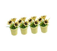 SUPVOX 4pcs Miniature Sunflower Potted Plants Resin Craft Tiny Dollhouse Ornaments Realistic Miniature Flowers for Fairy Garden Accessories and DIY Micro Landscape Decoration