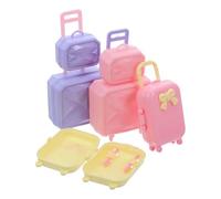 SUPVOX 4pcs Miniature Travel Suitcase for Dollhouse Decor Compact Lightweight Mini Luggage Box for Dolls Functional Organizer and Realistic Doll Accessories Fashion Outdoor Play Storage