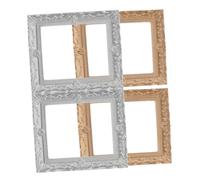 SUPVOX 4pcs Miniature Vintage Resin Photo Frames for Dollhouse, Small Decorative Picture Holders in Silver and Rose Gold, Tiny DIY Frames for Miniature Home Décor