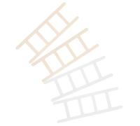 SUPVOX 4Pcs Miniature Wooden Step Ladders DIY Dollhouse Accessories for Landscape Decor for Mini Gardens Houses and Craft Projects Beige White Design