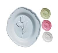 SUPVOX 4pcs Nordic Miniature Tulip Plates Dollhouse Tableware Kitchen Accessories Elegant Mini Food Dishes for Dollhouse Decor for Mini House Display and Collection