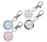 SUPVOX 4Pcs Nurse Fob Watches Keychain Set Metal Pocket Nurse Watches with Large Dial and Glow-in-The-Dark Feature Practical Hanging for Healthcare Professionals