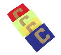 SUPVOX 4pcs Nylon Captains Armbands for Football Team Leaders Non Slip Sports Arm Bands in Yellow Red Blue Green Comfortable Breathable Fit for Soccer Basketball Hockey Baseball