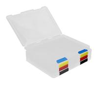 SUPVOX 4pcs Office File Box Set A5 (24x17x2cm) Thickened Document Organizer Boxes with Lid, Document Holder for Desk Filing and Paper Storage in Black, Blue, Red, Yellow
