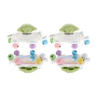 SUPVOX 4pcs Parrot Toys Plastic Interactive Rotating Wheel Bells Spinner Bird Chewing for Parakeets Cockatiel Intelligence Training Cage Hanging Accessory