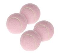 SUPVOX 4Pcs Pink Rubber Tennis Balls for Beginner Female Training Lightweight Durable Practice Balls for Indoor Outdoor Court Play Skill Development Tennis