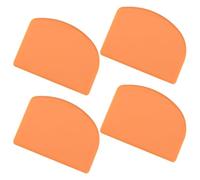 SUPVOX 4pcs Plastic Cream Scraper Set for Cake Baking, Lightweight Orange Pp Spatulas with Butter and Dough Cutting Features, for Cooking and Baker Shop Use