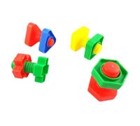 SUPVOX 4pcs Plastic Parrot Chewing Toys Set Screw Shape Cage Bite Toys for Medium and Large Birds Iq Training Pet for Parrots and Parakeets Random Color