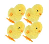 SUPVOX 4pcs Plush Wind Up Jumping Chick for Boys and Novelty Easter Walking Animal Hoppers Fun Clockwork Windup for Early Development and Party Favors