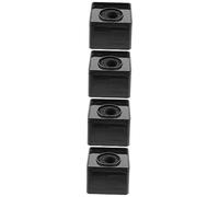 SUPVOX 4pcs Portable Abs Injection Molding Square Microphone Logo Flag Station Cube Shaped Interview Mic Flag Station for News Reporting and Podcasting