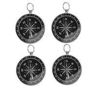 SUPVOX 4pcs Portable Keychain Compass Set Durable Aluminum Alloy Navigation Tool for Camping Hiking Outdoor Sports Reliable Directional Accuracy for Survival Gear