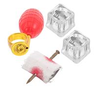 SUPVOX 4pcs Prank Kit with Water Squirt Ring Trick Nail Realistic Bug Decorative Ice Cubes for Halloween Carnival April Fools Day Portable Scary Fun