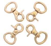 SUPVOX 4pcs Pure Brass Swivel Snap Hooks Lobster Claw Clasps 15mm Inner Ring Width 36mm Total Height Small Keychain Clips for DIY Bags Lanyards Jewelry Making