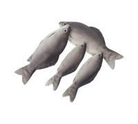 SUPVOX 4pcs Realistic PU Fish Models Lightweight Artificial Food Display Props for Photography Kitchen Decoration Party Prank Set with Gray Carp and Sea Fish